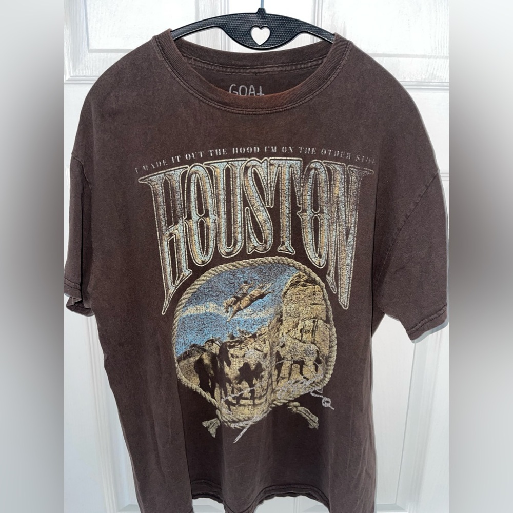 Men’s Vintage Houston T-Shirt, Brown, Medium